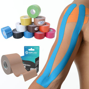 Rollo de cinta de kinesiología precortada 5cm * 25cm * 20 piezas Cinta de <span class=keywords><strong>Kinesio</strong></span> estirable de color personalizado Cinta de músculo médica impermeable Soporte de muestra - Product Image 1