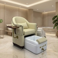 Fauteuil de pédicure moderne de luxe sans plomberie, avec bassin pour les pieds amovible, canapé de pédicure en cuir avec table latérale