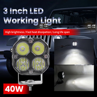 3 inch 40W LED Work Light Pods Spot Flood Combo Beam White Yellow Fog Driving Light 4500K 6500K pour ATV Truck Moto Off Road 4x4