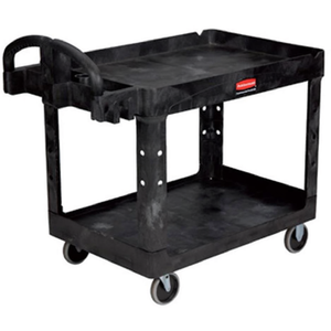 Carrello Multiuso con Bordi S Fg450058bla Stile Sportivo Nero a 2 Ripiani, Carrello da Lavoro Resistente - Product Image 2