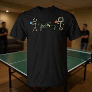 T-shirt de sport de tennis de table unisexe pour adulte à manches courtes et col rond avec impression sérigraphiée - Product Image 3