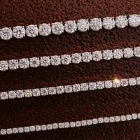 2MM 3MM 5MM Moissanite Diamond Round Tennis Bracelet 18K Solid Gold Custom Hip Hop Jewelry Women Charm Bracelets For Men