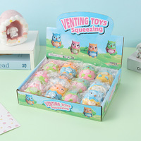 Schattig uil-knuffel speeltje, kleurrijk eierschaal-uil squishy anti-stress fidget speeltje, stressverlichting, feestcadeau voor kinderen