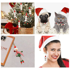 Juego de cuentas de madera con forma de muñeco de nieve navideño, colores variados, para hacer collares, decoración artesanal DIY - Product Image 4
