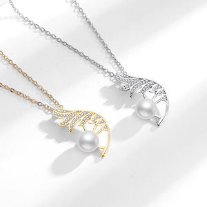 Nouveau collier pendentif de luxe tendance avec collier à plumes, style féminin, haute qualité, pendentif en perle, bijoux tendance - Product Image 4