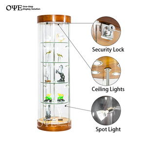 <span class=keywords><strong>Vitrine</strong></span> <span class=keywords><strong>en</strong></span> <span class=keywords><strong>verre</strong></span> tour ronde personnalisée avec spot lumineux - Product Image 4