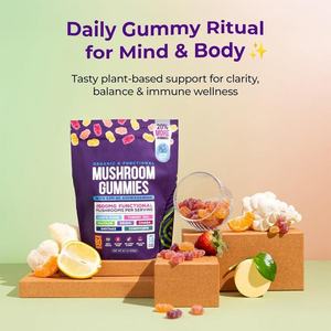 OEM Muestra gratis Orgánica Vegana Lions Mane Mushroom Gummies Nootrópico Cerebro para la memoria y el enfoque Suplemento nutricional - Product Image 6
