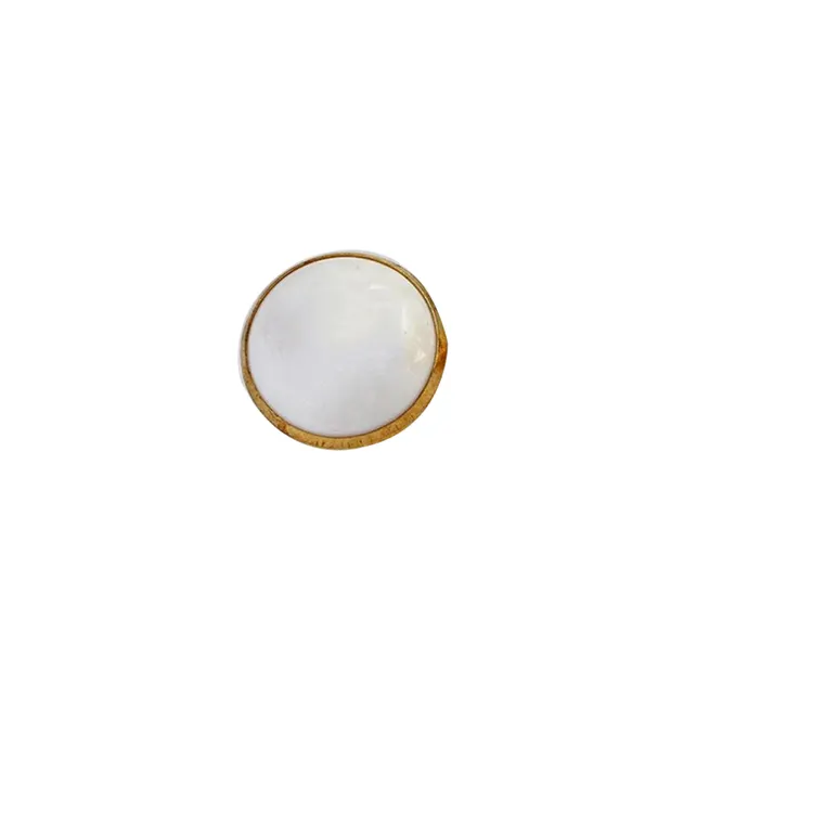 BA60393 ABS Gold Plating Pearl Shank Snap Button for wed dress