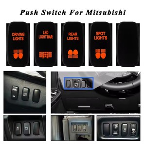 Interrupteur à <span class=keywords><strong>bouton</strong></span>-poussoir pour voiture 12V avec LED orange pour Mitsubishi ASX Triton Pajero Eclipse Gallant V73 V93 Lancer Outlander ASX L200 - Product Image 1