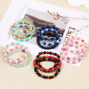 Pulsera de Piedras Naturales con 16 Figuras de Personalidades, Pulsera Elástica de Gemas Curativas, Duradera, Unisex, para Regalo - Product Image 3