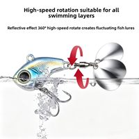 Umpan Getar Logam Bionik Realistis dengan Bilah Berputar Cepat, Umpan Keras Getaran Tenggelam untuk Memancing Ikan Bass, Trout, Laut, dan Air Tawar