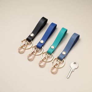 Custom Laser Logo Multicolor Cute Color PU Leather Keychain Soft Leather Heart <b>Key</b> <b>Ring</b> with <b>Bag</b> Charm for Purse Handbag - Product Image 1