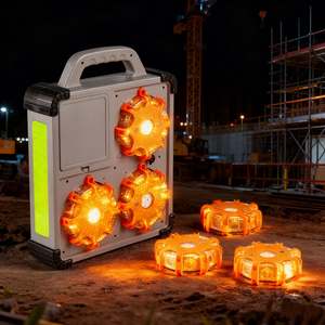 Paquete de 6/8 fundas, 16 luces de advertencia <span class=keywords><strong>LED</strong></span>, llamarada <span class=keywords><strong>LED</strong></span> recargable, llamarada de carretera con imán fuerte para luz de advertencia de coche - Product Image 5