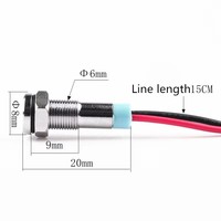 Lampe indicatrice d'équipement 12V/24V CC 100-240V CA LED blanc froid IP67 chromée à brancher sur panneau à trou de 6mm pour entrepôt