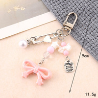 Nouveau porte-clés personnalisé en acrylique, pendentif nœud papillon, cœur, étoile, breloque de sac, accessoire de suspension pour étui d'écouteurs