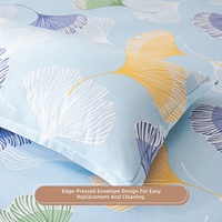 Set Sarung Bantal Anti Tungau Debu Motif Bunga Vintage dari Bambu dan Kayu, Ukuran 48x74cm, Penutup Amplop, untuk Anak-anak (Set Dua Buah)