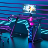 Table de jeu RGB d'occasion Beisijie, modèle E-Sports, avec accessoires, prix d'usine en gros, cadre noir en Z pour PC Gamer