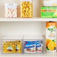 Organisateur de tiroir empilable en acrylique transparent, boîte de rangement transparente avec tiroir coulissant, organisation pour bureau et salle de bain