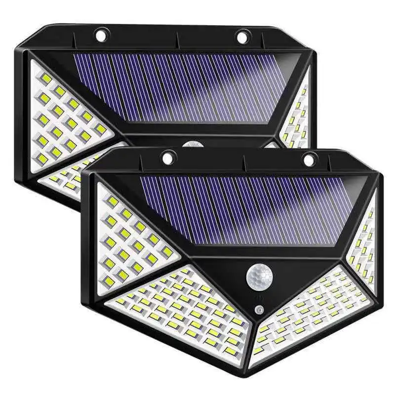 100 Led Solar Light Outdoor Motion Sensor IP65 Waterproof Security Outdoor Light Wall Lamp 3 Modes 270 Degrees Wide Angle Garden