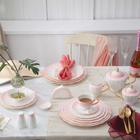 Vaisselle en céramique de style nordique pour hôtels, nouveaux services de vaisselle colorés de Prague pour restaurants occidentaux, assiettes plates