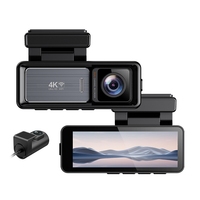Kamera dasbor 4K asli depan dan belakang, dengan layar IPS 3.2 inci WiFi GPS kamera dasbor ganda mobil WDR perekam Video parkir 24 jam