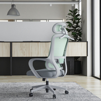Chaise de bureau ergonomique moderne pivotante à 360 ° en tissu maillé avec soutien lombaire Chaise de bureau d'atelier pour cadres