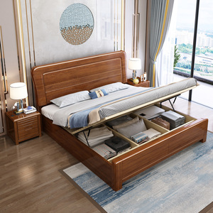 DaZhangJiaJu Solid Wood <b>Bed</b> 1.8M <b>Double</b> Storage High <b>Box</b> Bedroom Furniture - Product Image 3