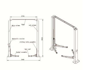Lève-voiture hydraulique à double vérin 3-en-1, conception à deux colonnes, d'<span class=keywords><strong>occasion</strong></span> pour levage de véhicules - Product Image 5