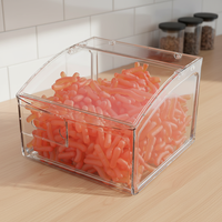 Conteneur à bonbons en acrylique transparent de haute qualité, bac de stockage alimentaire en plastique pour l'affichage en vrac de bonbons, dattes, noix, haricots et épices