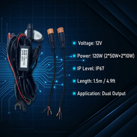 طقم أسلاك مقاوم للماء 12 فولت 40 أمبير بموصلين نحاسيين 1.5 متر لشريط إضاءة LED بقوة 120 واط مع مفتاح روكر وريلاي للطرق الوعرة 4x4 والشاحنات وسيارات الجيب وسيارات الدفع الرباعي