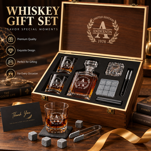 Personal isierte Whisky Dekan ter Set mit hölzernen Geschenk box benutzer definierte Geschenke für Freunde, Väter, Ehemänner, <span class=keywords><strong>Bestman</strong></span> - Product Image 2
