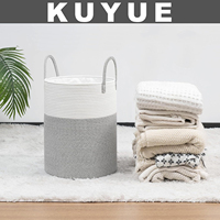 Panier à linge KUYUE, panier à linge tissé pour couvertures, panier à linge pour vêtements sales pour chambre à coucher, panier à linge haut