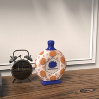 Conception personnalisée en vrac couleur décorative Embossd Agave plante Alcohole Liqueur Pot Conteneur Rond Bleu Orange Porcelaine Tequila Bouteille