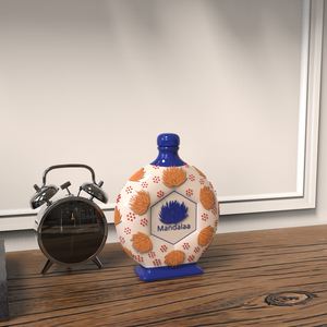A granel, diseño personalizado, Color decorativo en relieve, planta de <span class=keywords><strong>Agave</strong></span>, licor de alcohol, recipiente redondo, botella de <span class=keywords><strong>tequila</strong></span> de porcelana <span class=keywords><strong>azul</strong></span> y naranja - Product Image 4