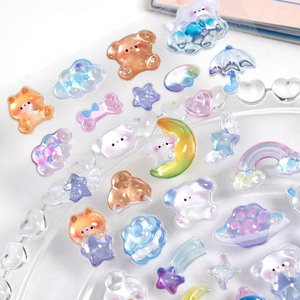 Autocollants 3D creux en relief à faible MOQ, motifs animaux mignons, pour scrapbooking, papeterie DIY, décoration et fournitures scolaires - Product Image 1