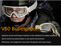 Lunettes de tir balistiques avec protection UV400 ANSI Z87, lentilles de 3,2 mm, lunettes tactiques anti-rayures et anti-buée pour la chasse et la randonnée, OEM