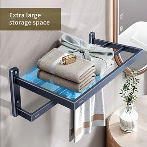 Portasciugamani da Parete per <span class=keywords><strong>Bagno</strong></span> Autoadesivo a 2 Livelli - Product Image 4