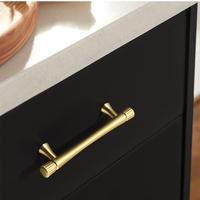 Ensemble de poignées et boutons de tiroir en alliage de zinc de tailles variées (96 mm, 128 mm, 160 mm) noir/doré pour armoire et placard sur mesure