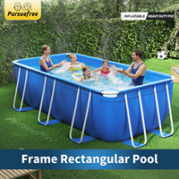 Piscine à cadre Pursuefree pour la maison et l'extérieur, piscine rectangulaire en maille épaissie, piscine de fête multi-personnes, piscine à cadre multi-tailles