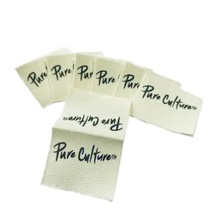 Etiquetas Personalizadas Label pakaian Tag kain katun organik langsung pabrik kualitas tinggi Label anyaman kustom untuk pakaian