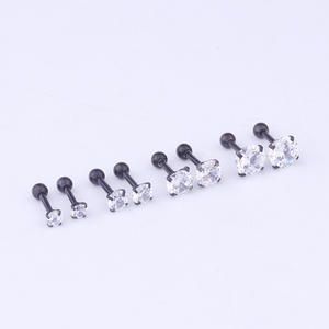 Pendientes de tuerca con diamantes de imitación para mujer/<span class=keywords><strong>hombre</strong></span>, cartílago del trago, piercing de lóbulo estándar, regalo de joyería - Product Image 4