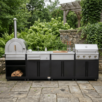 Vente en gros de gril de barbecue de cuisine extérieure en acier inoxydable 304 pour salle à manger et centre commercial îlot de cuisine extérieur avec appareils de cuisine
