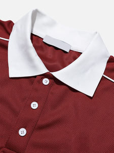 Camiseta Polo para Hombre, <span class=keywords><strong>Ropa</strong></span> Personalizada con Cuello en Contraste, Malla Transpirable, Corte Holgado, Estilo Retro Deportivo, OEM al por Mayor, <span class=keywords><strong>Ropa</strong></span> Urbana a Rayas - Product Image 3