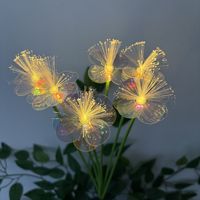 Lampes solaires LED à fibres optiques IP65 en forme de papillon pour l'extérieur, style européen, pour cour et pelouse