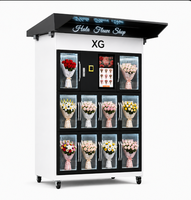 Distributeur automatique de fleurs intelligent avec casiers réfrigérés pour la vente de bouquets frais