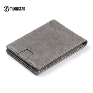 TILONSTAR TVW102 Men's Vertical Pocket Slim <b>Wallet</b> Minimalist Business <b>RFID</b> <b>Blocking</b> Leather ID Card Holders - Product Image 1