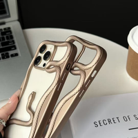 Coque de téléphone 3D électroplaquée motif serpent pour iPhone 11 12 13 14 15 16 17 Pro Max, coque arrière en PC, tendance et stylée