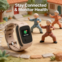 Reloj Inteligente con GPS 4G para Personas Mayores con SOS Unidireccional y Llamadas de Voz Bidireccionales, Resistente al Agua IP67