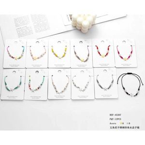 Bracciale in Acciaio Inossidabile con Perle e Cristalli, Gioiello Multicolore con Charm, Accessorio Moda Donna - Product Image 1