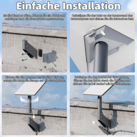 Support mural réglable Starlink Mini 360 en acier gris avec adaptateur de tuyau et kit d'étanchéité étanche pour toit et avant-toit